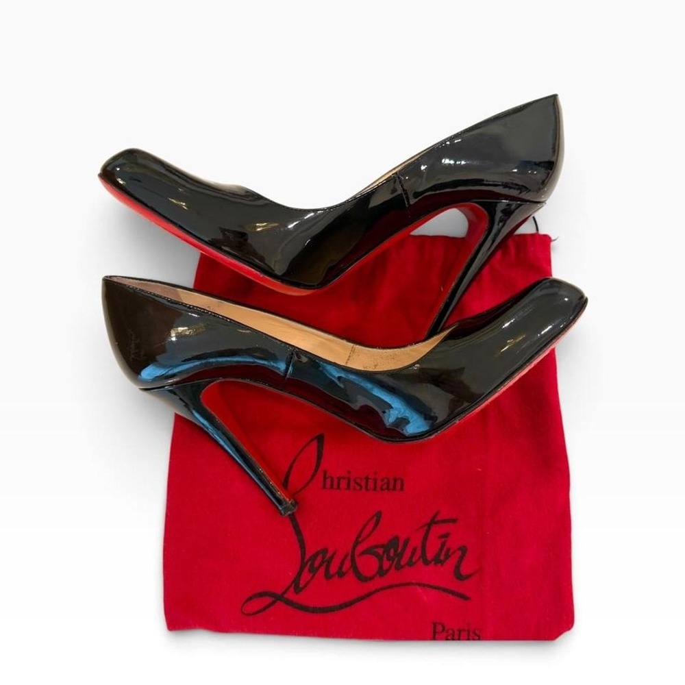 Christian Louboutin Decollete 868 Patent Leather Pumps Black 37.5